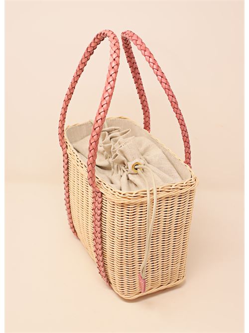 Pink basket bag Laboratorio Capri | 163NATPINK